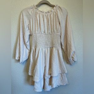 Jumpsuit ruffled long sleeve off the shoulder size S